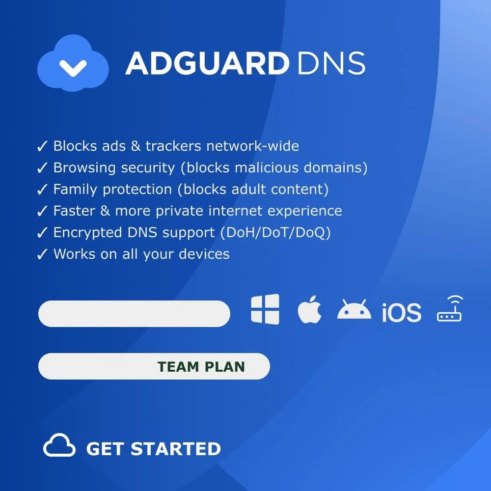 AdGuard DNS Team 200 Device 1-Year Subscription Download