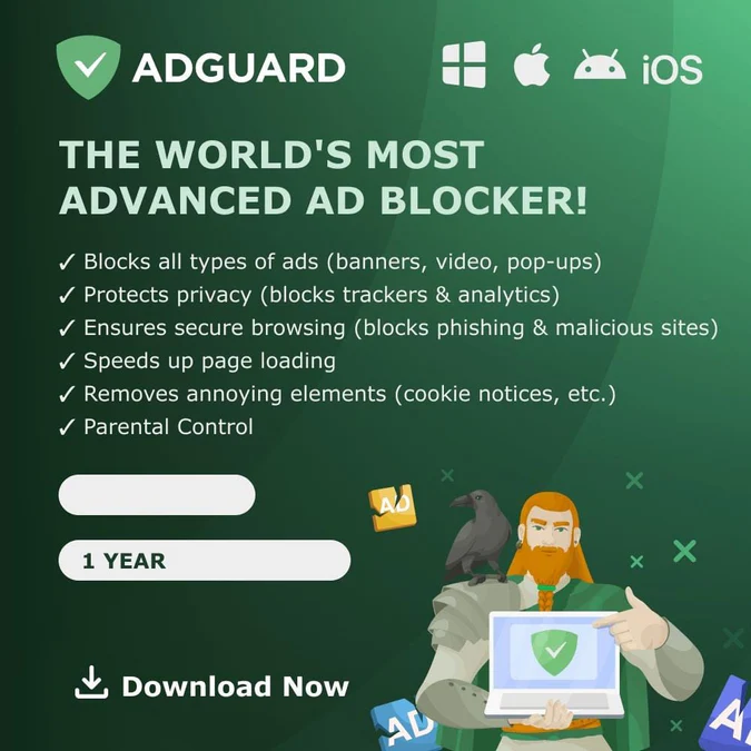 AdGuard Ad Blocker Personal 3 Device 1-Year Subscription Download
