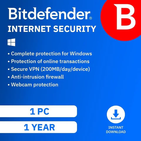 Bitdefender Internet Security 1 Device 1-Year Subscription Download
