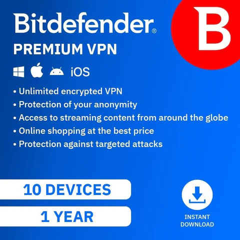 Bitdefender Premium VPN 10 Device 1-Year Subscription Download