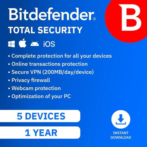 Bitdefender Total Security 5 Device 1-Year Subscription Download
