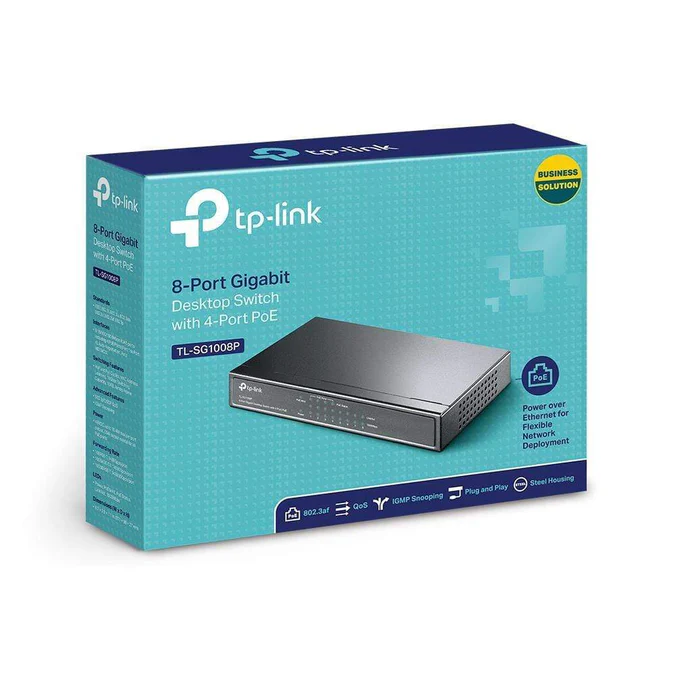 TP-Link TL-SG1008P Network Switch Gigabit Ethernet 10/100/1000 Mbits PoE Hazelnut